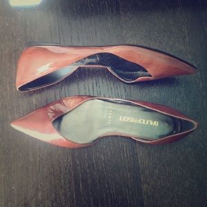 Bruno Frisoni burgundy patent leather flats